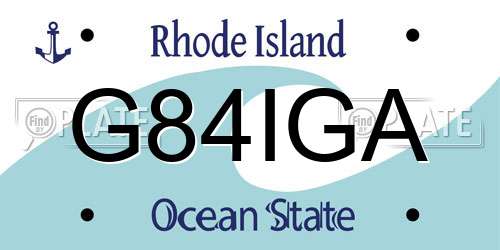 G84IGA Rhode Island License Plate