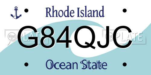 G84QJC Rhode Island License Plate