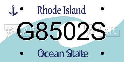 G8502S Rhode Island License Plate