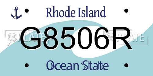 G8506R Rhode Island License Plate