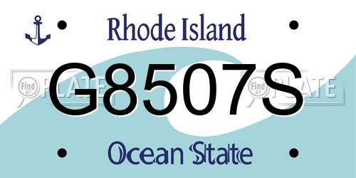 G8507S Rhode Island License Plate