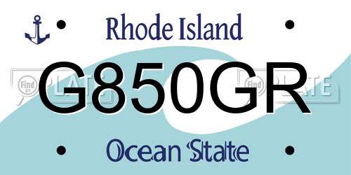 G850GR Rhode Island License Plate
