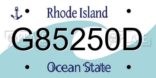 G85250D Rhode Island License Plate