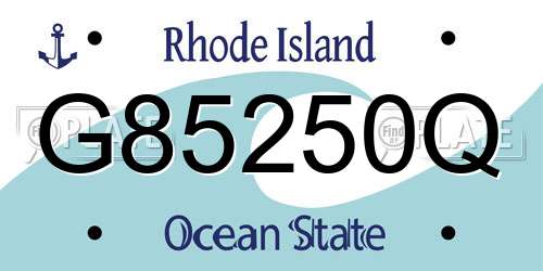 G85250Q Rhode Island License Plate
