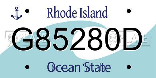 G85280D Rhode Island License Plate