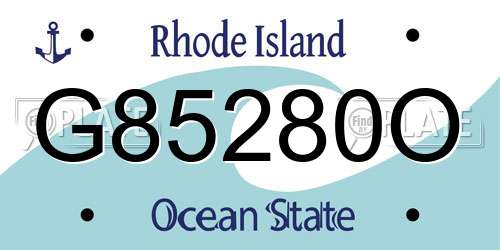 G85280O Rhode Island License Plate