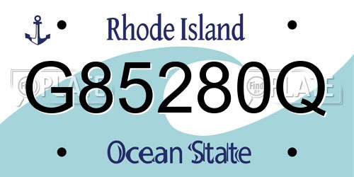 G85280Q Rhode Island License Plate