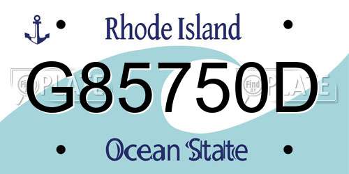 G85750D Rhode Island License Plate