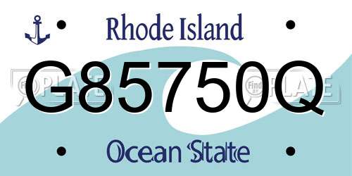 G85750Q Rhode Island License Plate