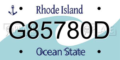 G85780D Rhode Island License Plate