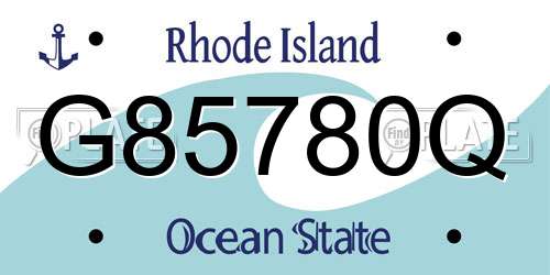 G85780Q Rhode Island License Plate
