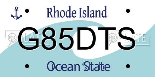 G85DTS Rhode Island License Plate