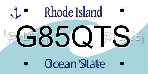 G85QTS Rhode Island License Plate