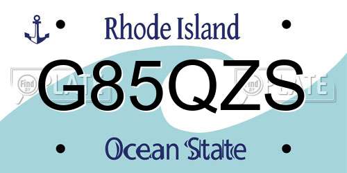 G85QZS Rhode Island License Plate
