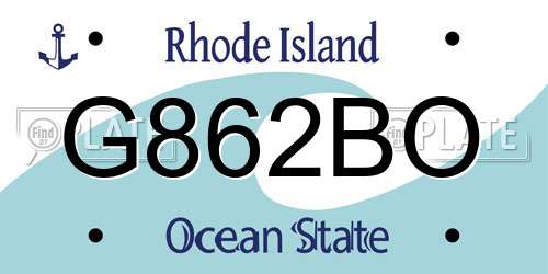 G862BO Rhode Island License Plate