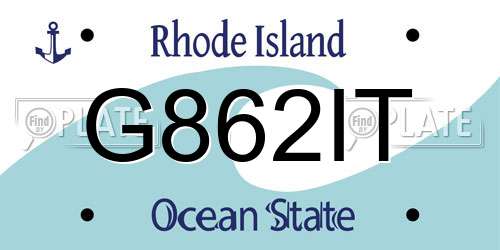 G862IT Rhode Island License Plate