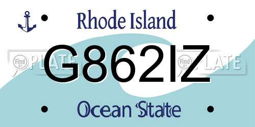 G862IZ Rhode Island License Plate