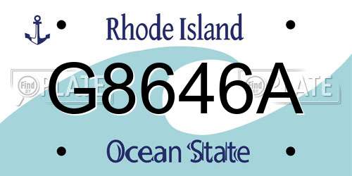 G8646A Rhode Island License Plate