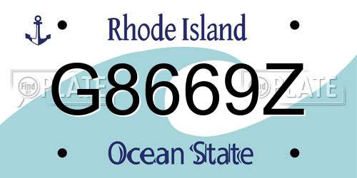G8669Z Rhode Island License Plate