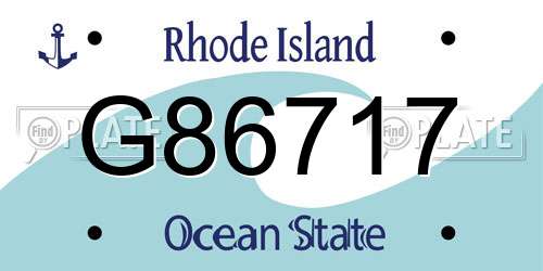 G86717 Rhode Island License Plate