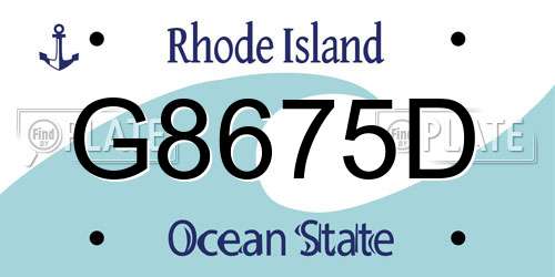 G8675D Rhode Island License Plate