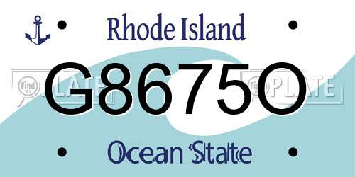 G8675O Rhode Island License Plate