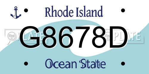 G8678D Rhode Island License Plate