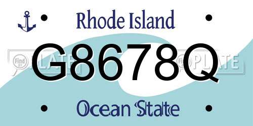 G8678Q Rhode Island License Plate
