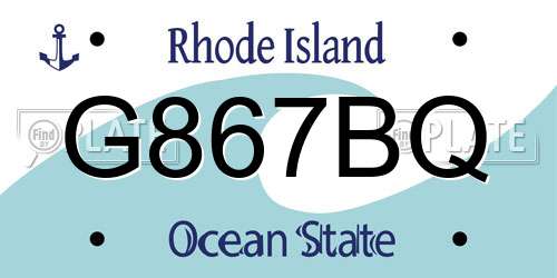 G867BQ Rhode Island License Plate