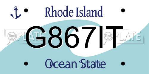 G867IT Rhode Island License Plate