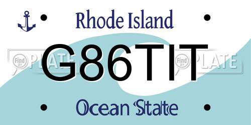 G86TIT Rhode Island License Plate