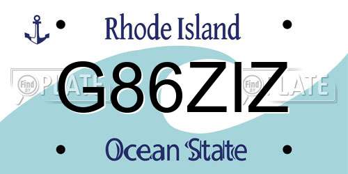 G86ZIZ Rhode Island License Plate