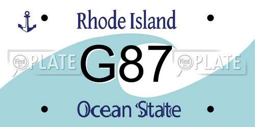 G87 Rhode Island License Plate