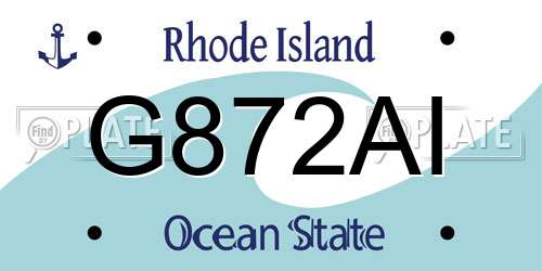 G872AI Rhode Island License Plate