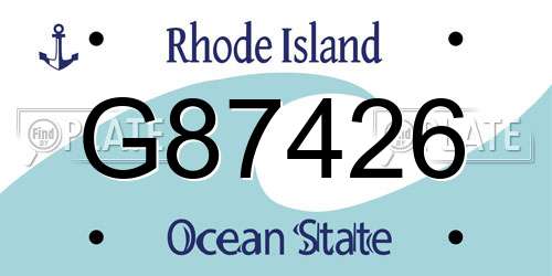 G87426 Rhode Island License Plate