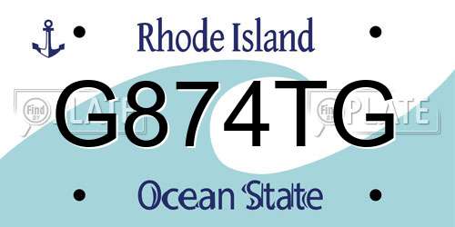 G874TG Rhode Island License Plate