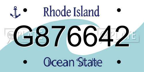 G876642 Rhode Island License Plate