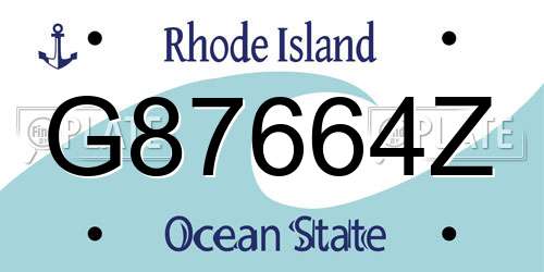 G87664Z Rhode Island License Plate