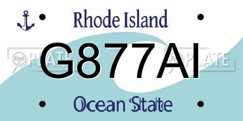 G877AI Rhode Island License Plate