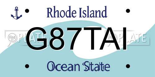 G87TAI Rhode Island License Plate