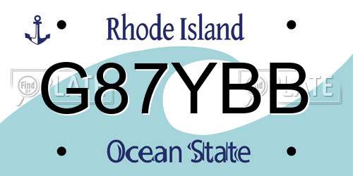 G87YBB Rhode Island License Plate