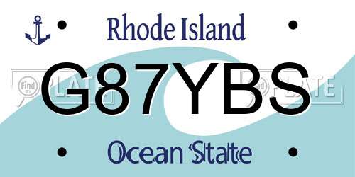 G87YBS Rhode Island License Plate