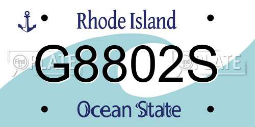 G8802S Rhode Island License Plate