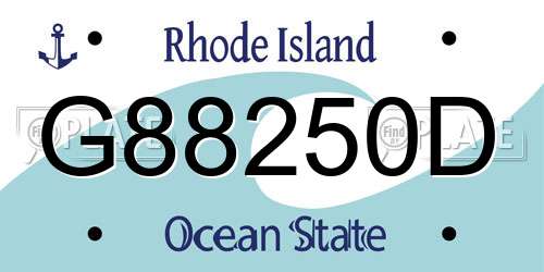 G88250D Rhode Island License Plate