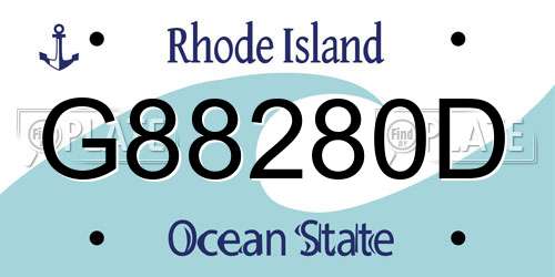 G88280D Rhode Island License Plate