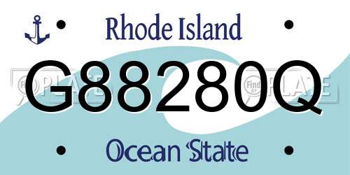 G88280Q Rhode Island License Plate