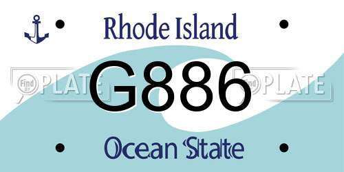 G886 Rhode Island License Plate