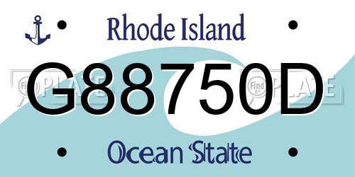 G88750D Rhode Island License Plate