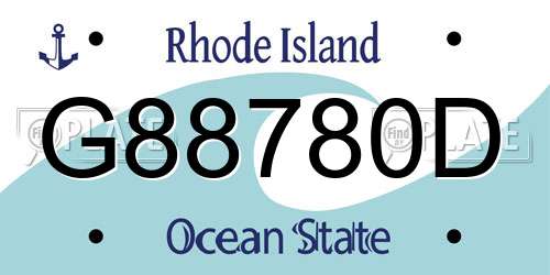G88780D Rhode Island License Plate