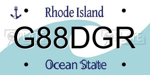 G88DGR Rhode Island License Plate